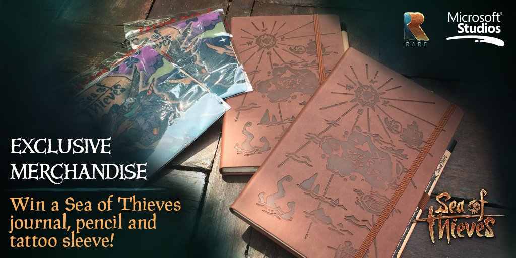 SeaOfThieves's tweet image. Win a #SeaOfThieves journal, pencil and tattoo sleeve! Just follow &amp;amp; RT to enter. Winners drawn 4pm BST tomorrow! #WinWednesday