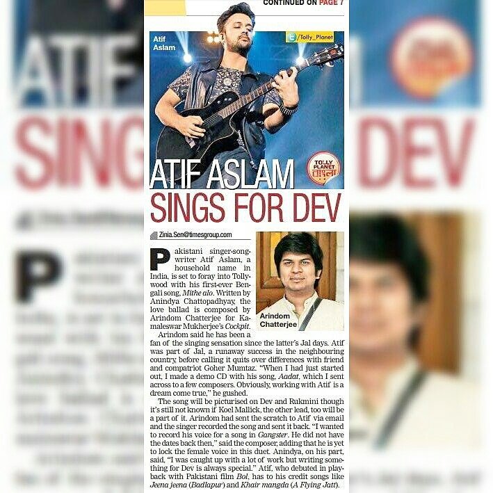 #AtifAslam's first ever #New #bengali #Song in#Dev's#Cockpit
Composed by#ArindomChatterjee
#mithealosongcmngsoonbyatifalsa#excited😍@itsaadee