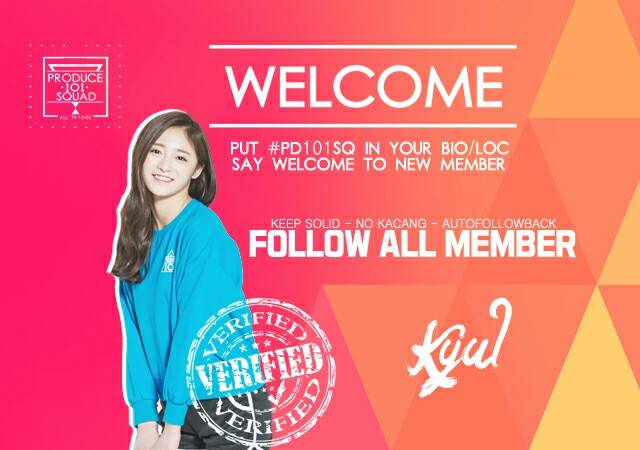 PROxDUCE101's tweet photo. [VERIFIED] WELCOME! @jaewhanim don't forget to put #PD101SQ on your loc/bio. Ayo yang on say welcome ya! -kyul https://t.co/aN1qqRFbB5