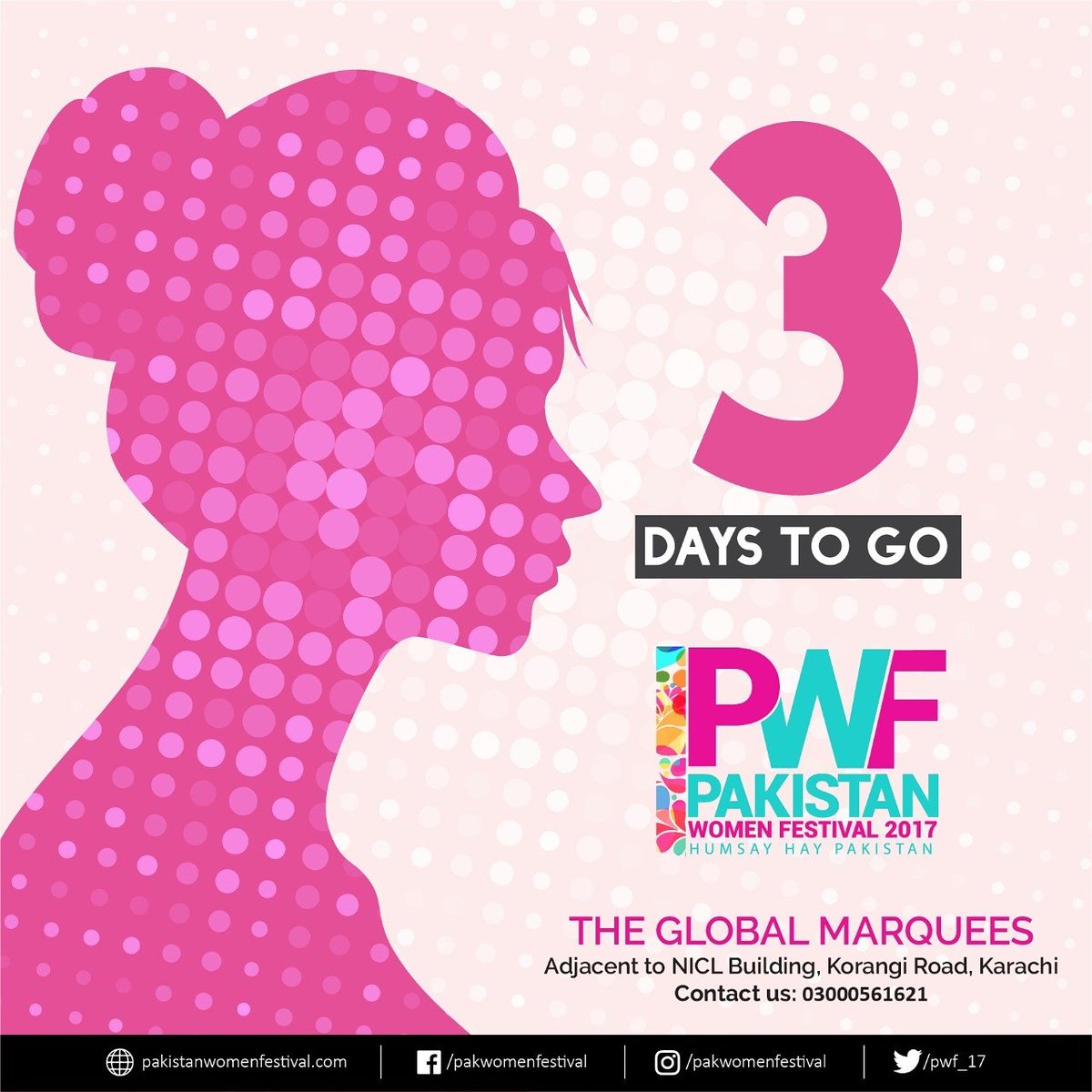 starlinkspr's tweet photo. 3 DAYS to go
This August 2017
Mark your calendars now! 12, 13 and 14 at Global Marquee.

@pakwomenfestival @imhighevents @pwf_17 https://t.co/1WF3tkiULV