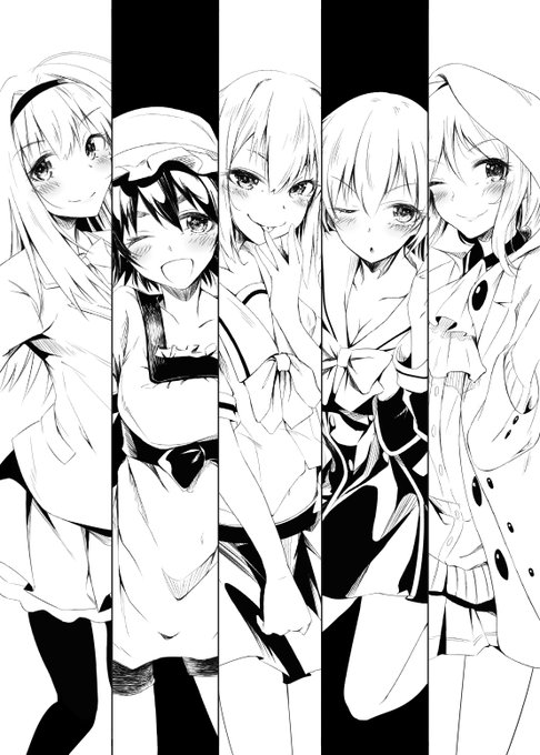 コピー本の表紙できました!!
作品それぞれの準ヒロイン(個人的見解です!!)たちです!!
今までの落書きとか入ります!!これから・・・ 