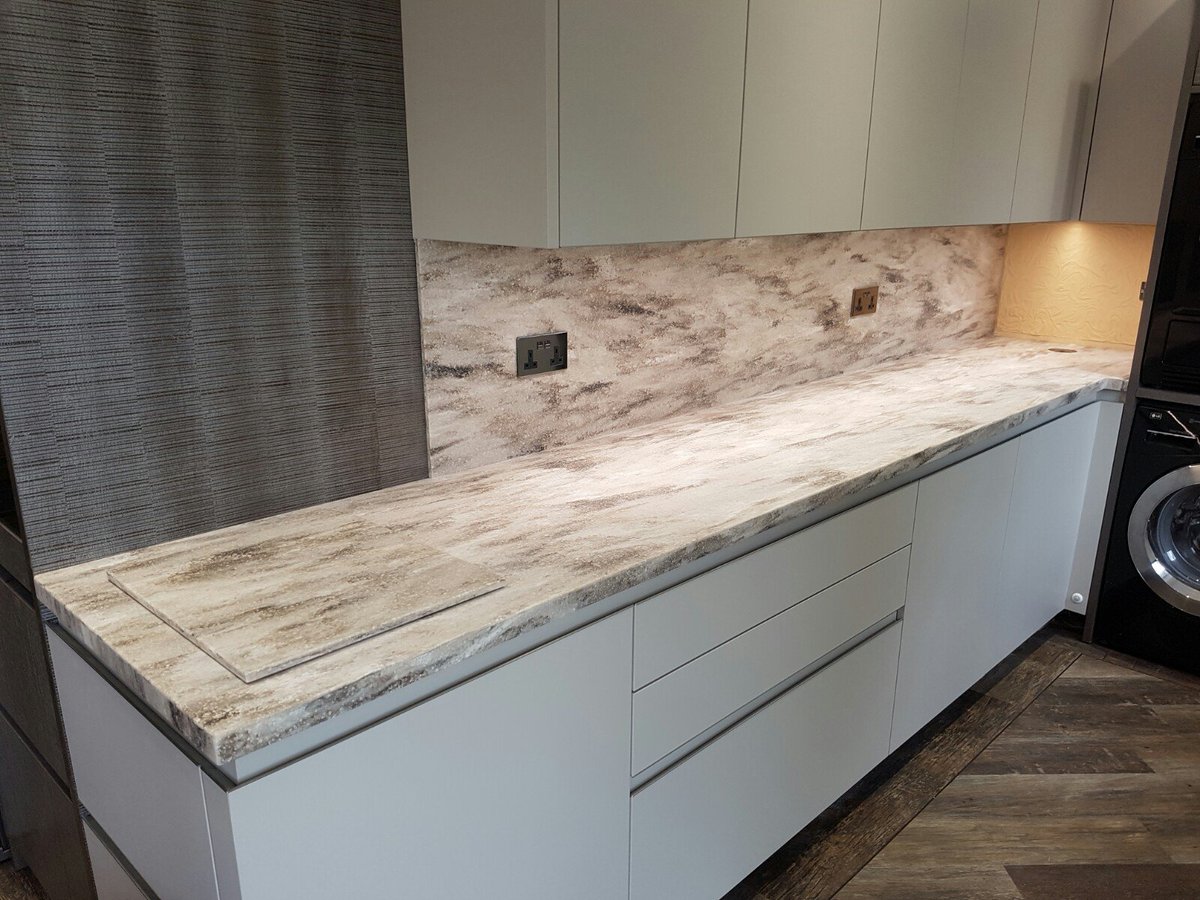 VHSurfaces's tweet photo. Another #corian installation in Great Barr , including wall cladding and up/into window cill. Worktops in Corian Hazelnut #Seamless 😲😲🧐 https://t.co/KtaX2sdqJ4