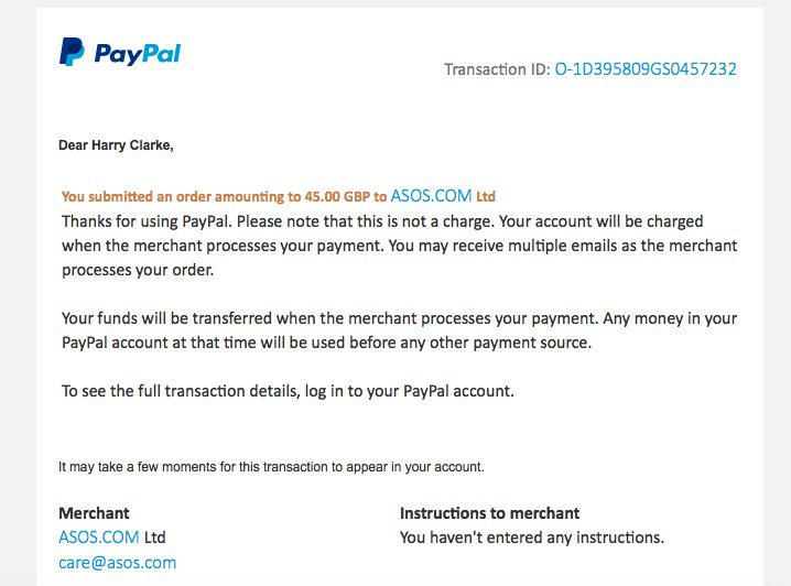 Contemplatejazz's tweet photo. @ASOS_HeretoHelp I never got charged &amp; was never sent a confirmation email. Only an email from paypal about the order being submitted but not processed. https://t.co/6WqC1C19d3