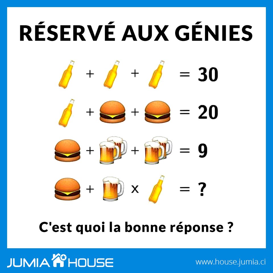 JumiaHouseCI's tweet photo. #Devinette https://t.co/7JghQDRipO