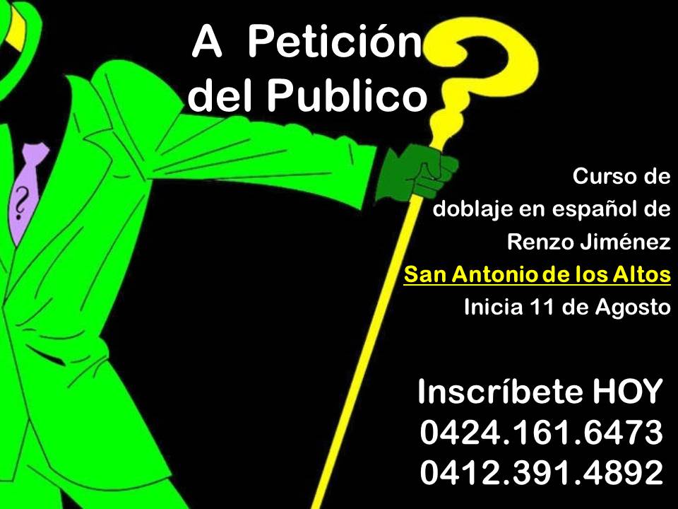 JanethVoz's tweet image. #curso de #doblajeenespanol @Doblajenespanol en #SAA Inicia 112 de Agosto #miranda @trafficMIRANDA