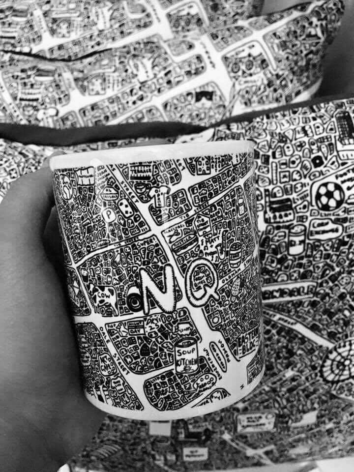 DaveDraws_'s tweet photo. #NorthernQuarter doodle map mugs! Available to buy today from @KulaGallery! #nq #mug #kulagallery #gallery https://t.co/b0jivE5BMV