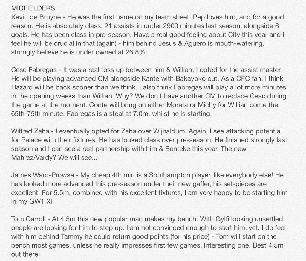 FPLThings's tweet image. GW1 team - LOCKED IN.

The squad &amp;amp; a small justification for my choices

RT's appreciated. Bring on Friday!

#FPL