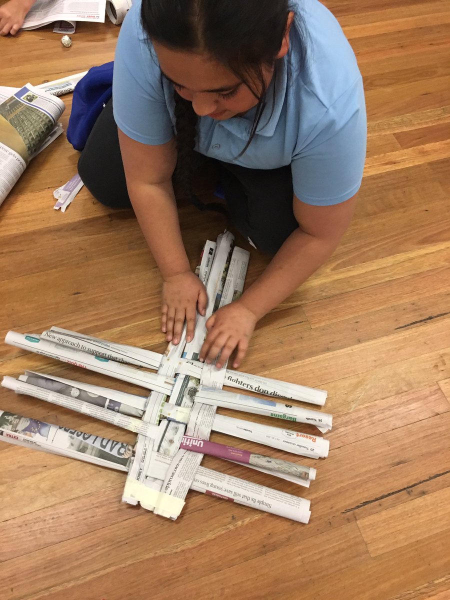 Today while 3-way conferences happened , Yrs 3-6 put their engineering skills to the test, building bridges from newspapers &amp; masking tape