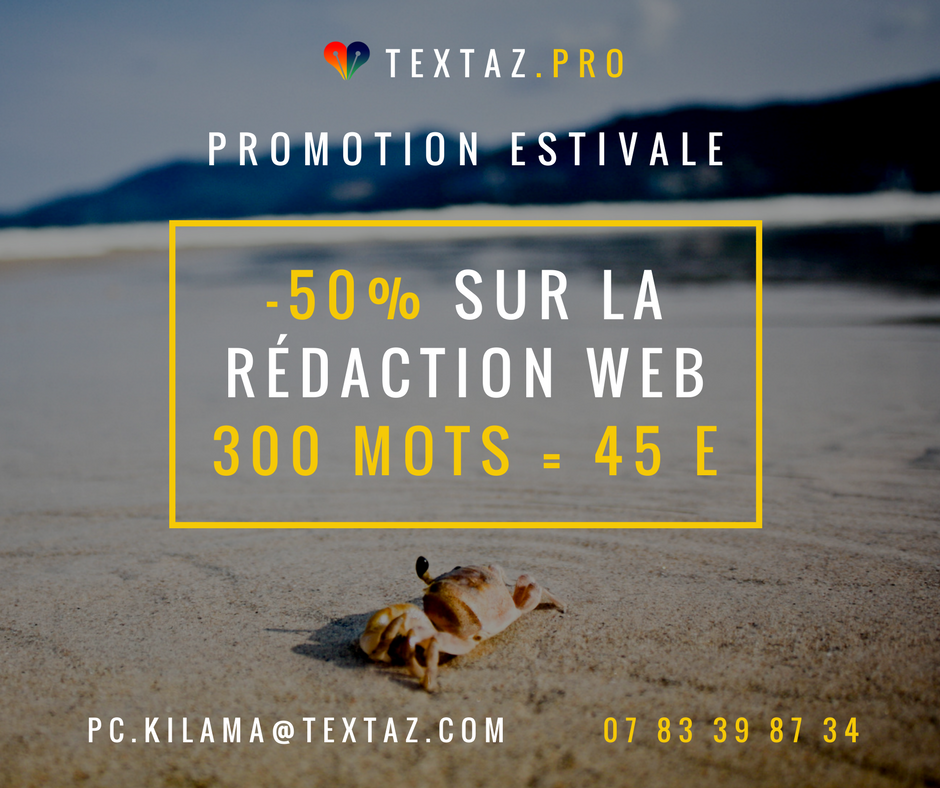 textaz_mob's tweet photo. Préparez de nouveaux contenus pour la rentrée sur votre site et votre blog en profitant de cette promotion estivale de -50% signée Textaz ! https://t.co/7jTVJlNDS5