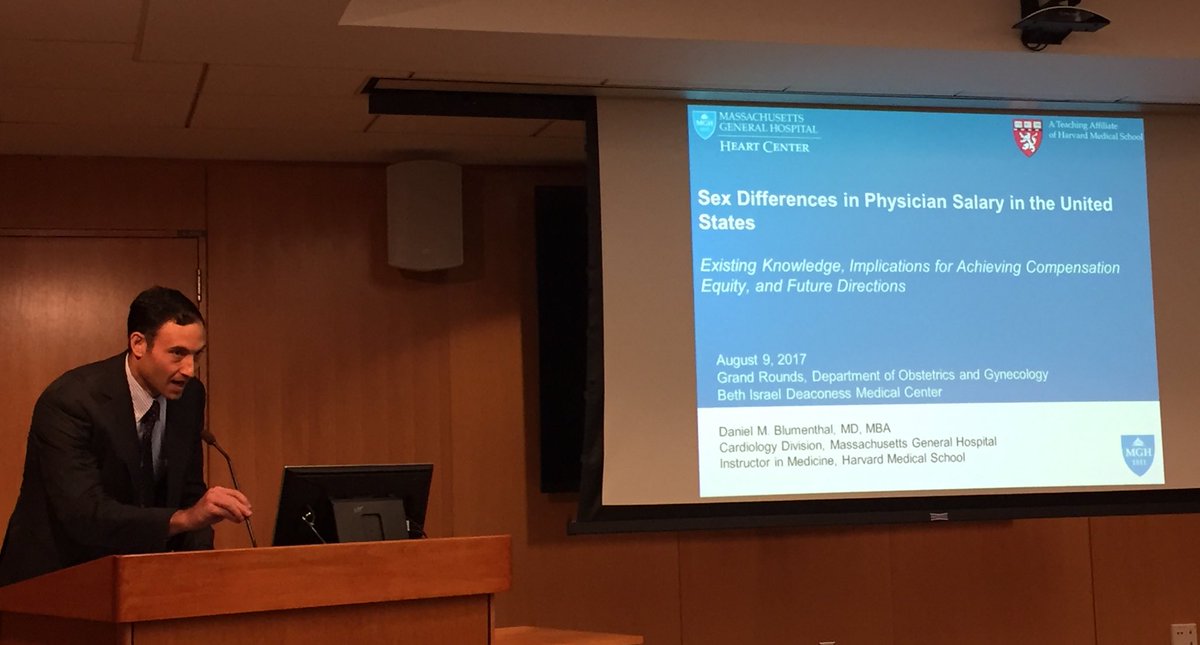 bidmcobgynrez's tweet photo. @blumenthalDM1 presents #grandrounds on #genderequity in physician salary #equalpay #compensationequity https://t.co/X1t5iMM74Z