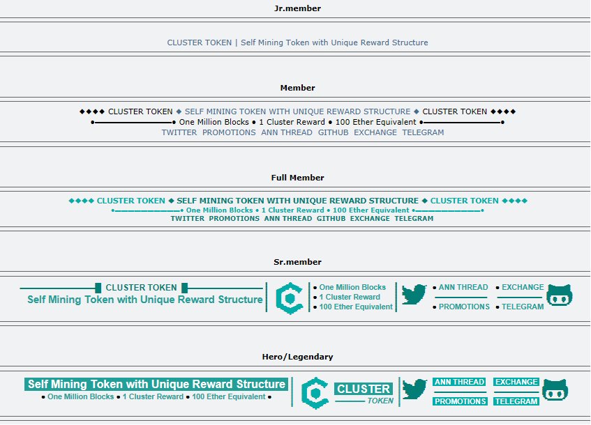 ClusterToken's tweet photo. Join our Signature Campaign at https://t.co/VSEuGySi8o https://t.co/JDZVaxZ543