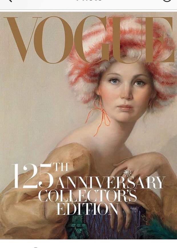 John Currin brilliant Vogue cover‼️ First time since Salvador Dali an artist paints the cover. Neo-Ingres. Bravo!