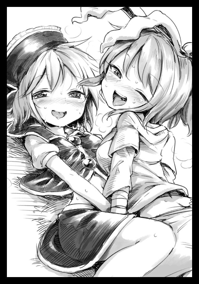 というわけで元々サークルカット絵を利用して描いた表紙のラフから健全用に起こした絵をサークルカットのような枠にはめ込み直すという折衷案に落ち着きました!!この人何がしたかったんだろう…🤔 