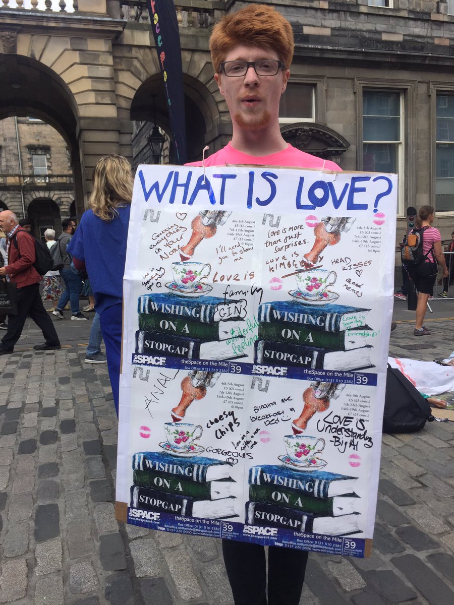 nutsncl's tweet photo. Come and see us today on the mile to tell us what you think love is! #whatislove #edfringe @edfringe https://t.co/GAZrTw0tIu