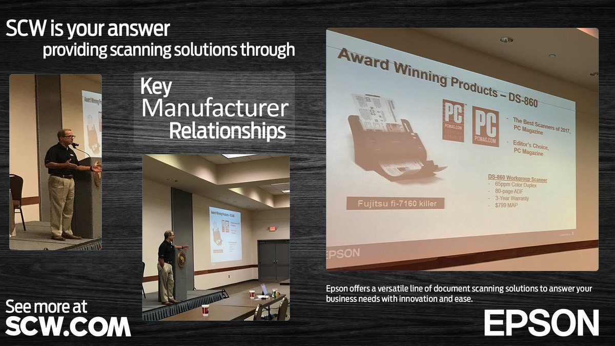 SCW30067's tweet photo. This dynamic tech duo strikes again! Jeremy and the great Bill Gates (w/ Epson) shared award winning scanning solutions. #ITgov #Epson #SCW https://t.co/sH6GkLnunA