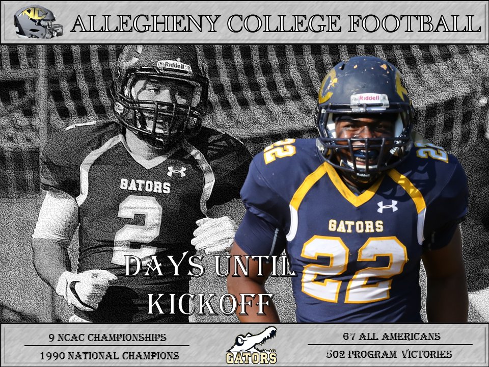 AlleghenyFB's tweet photo. Smile! ๐Only 22 days until Allegheny Football! #Countdown2KO #2017Season https://t.co/A2jLhxO3bc