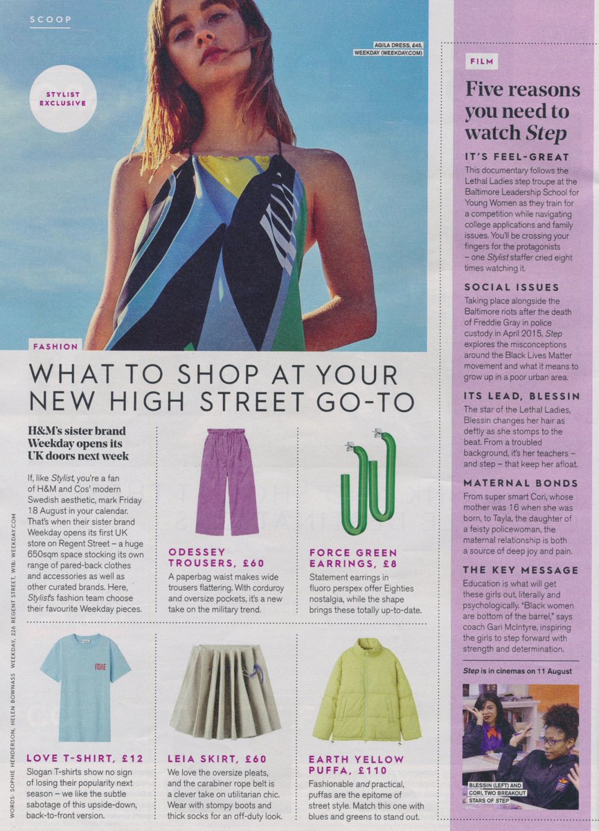 WEEKDAY featured in <a href="/sophie_hendy/">Sophie Henderson</a>'s 'What to Shop at Your New High Street Go-To' in the latest <a href="/StylistMagazine/">Stylist Magazine</a> ✨