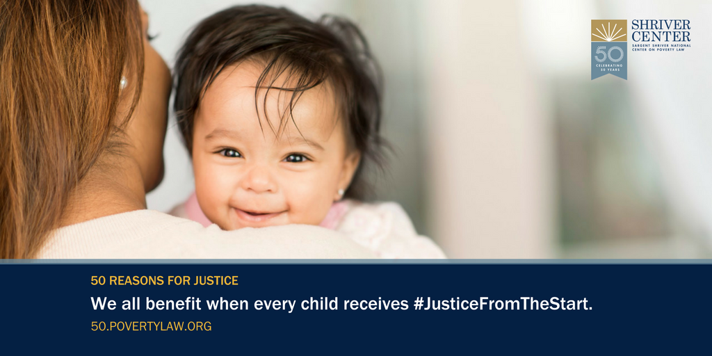 shrivercenter's tweet photo. We all benefit when every child receives #JusticeFromTheStart. https://t.co/SEB7fHsyRC #Shriver50 #50ReasonsForJustice https://t.co/pzKjEobPoL