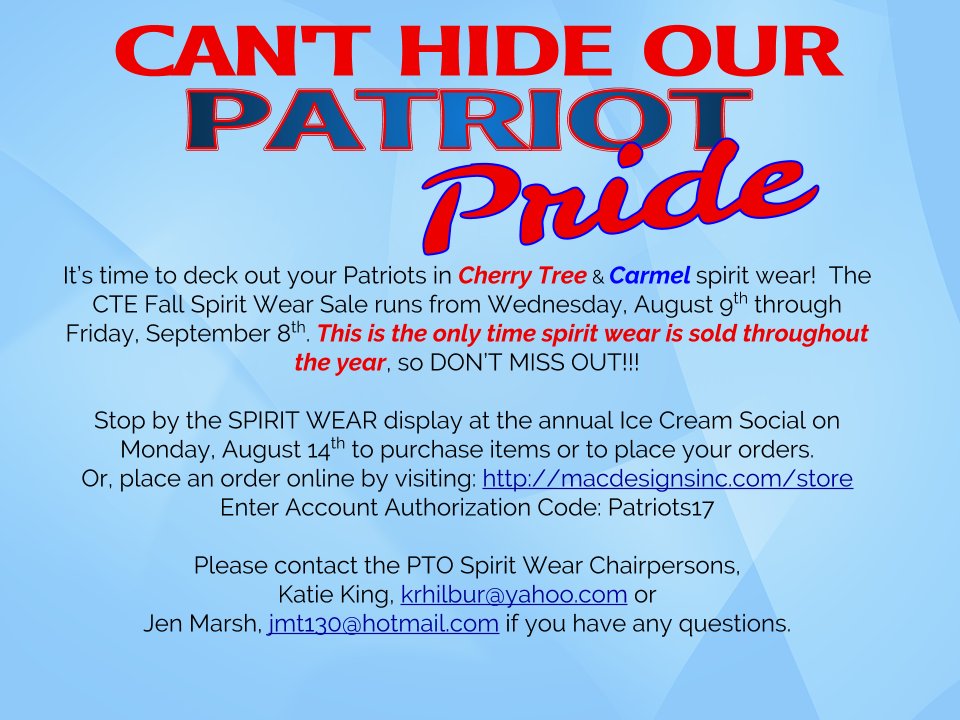 The fall Spirit Wear Sale kicks off today! If you didn't order during the pre-sale, now is your chance! buff.ly/2vOXgxG