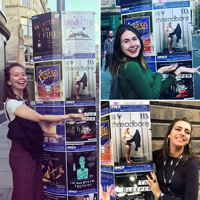 EdinburghMTC's tweet photo. threadbare poster spotting around Edinburgh! #edfringe #threadinburgh https://t.co/4Pj4gsTx13