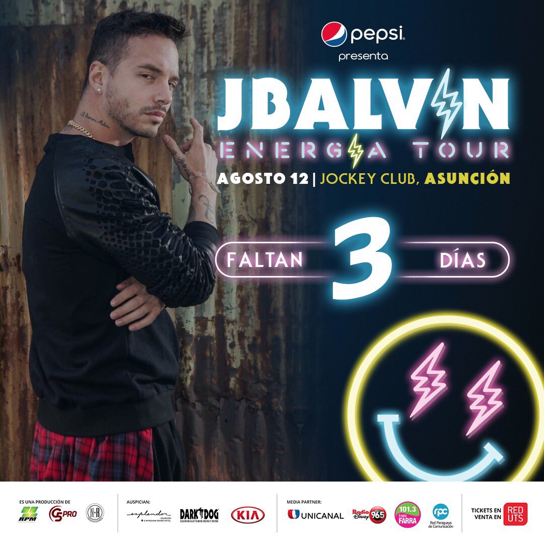 G5pro's tweet photo. ⚡⚡¡FALTÁN 3 DÍAS PARA VER A JBALVIN! ⚡⚡
12/08 - Jockey Club 💥
Tickets a la venta en RED UTS 🔥
#EnergiaTourPy #TiempoDeBalvinPY #JBalvinenPY https://t.co/yDnsTMNFAl
