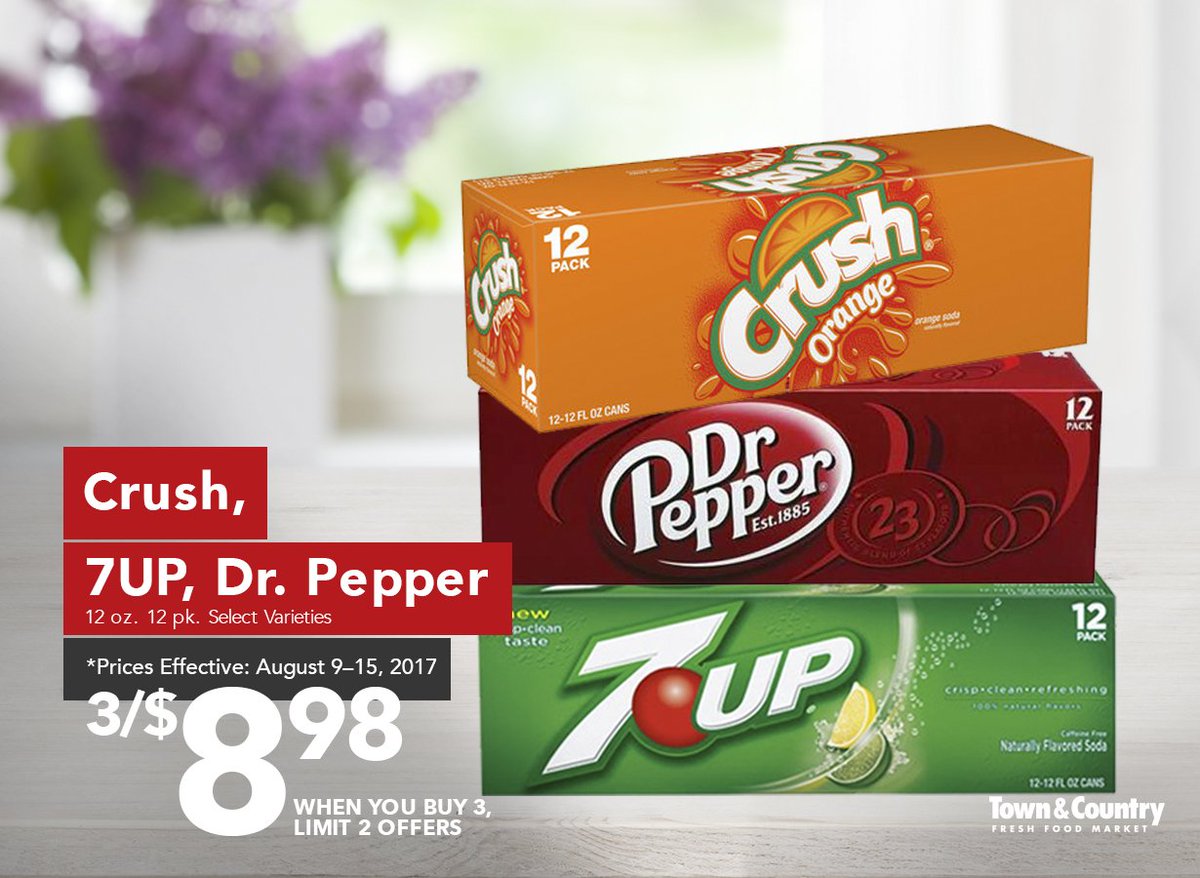 TCFoodMarket's tweet photo. What are you sipping on? Stock up on @drpepper, @crushsoda and @7up this week. https://t.co/lce3WFCvRp https://t.co/pL5qAjYlOy