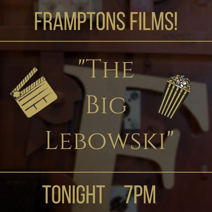FramptonsTW's tweet photo. We're launching our new film night tonight with the classic "The Big Lebowski" from 7pm! 
 #FramptonsTunbridgeWells https://t.co/8gzHpv4VWs