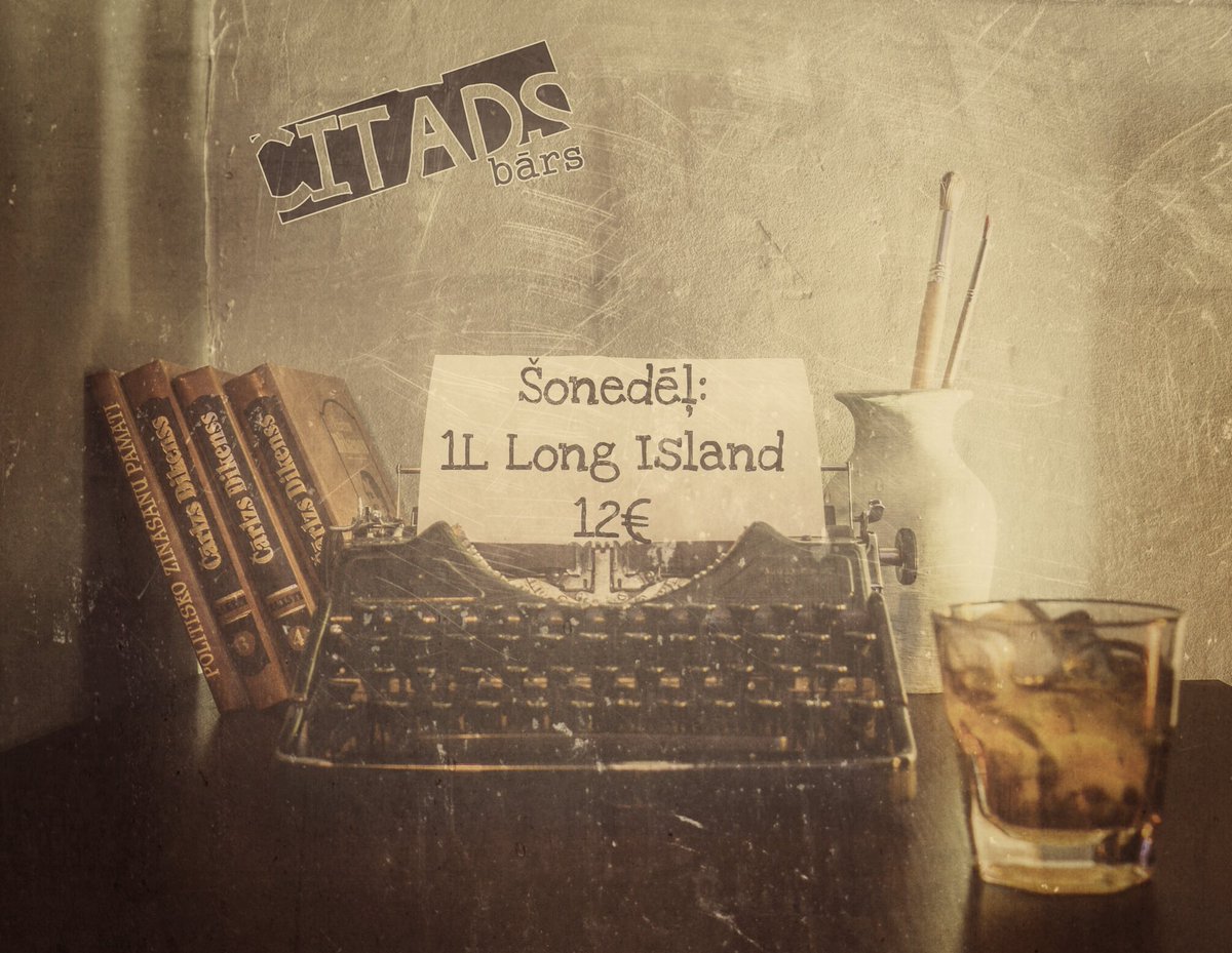 Šonedēļ vecajai tantei 70, tapēc svinīgi tirgosim BURKA(1L) LONG ISLAND pa XII eiro!
Lai izvelk līdz 80 😂 Priekā!