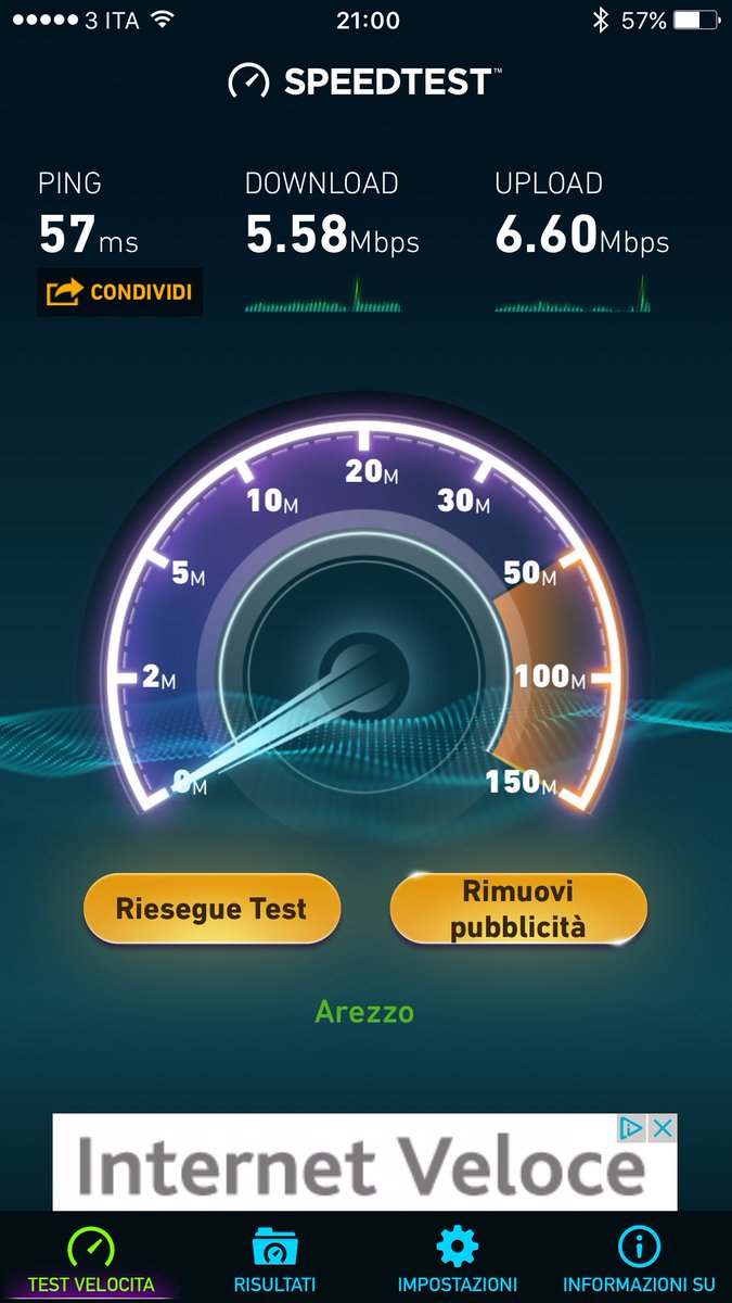 EnricoPicciolo's tweet image. Wow...stasera sono fortunato! Che velocità il #4g della #tre! 5,58mbps...#webcube #scandaloso (in genere si attesta sui 4mbps)