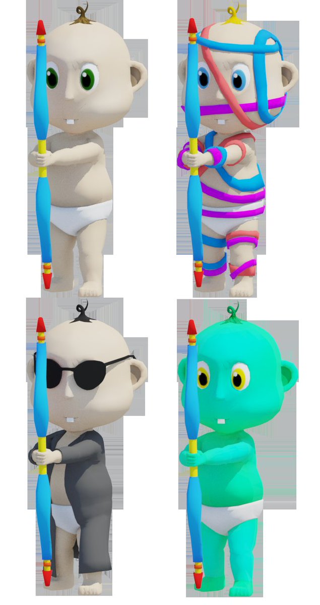 Zethrock09's tweet photo. Different types of babies I created for a game I worked on called Baby Arrow Simulator#3dmodel #3dmodeling #3dart #3dartist #3dsmax #unity3d https://t.co/eGPokJmXGj