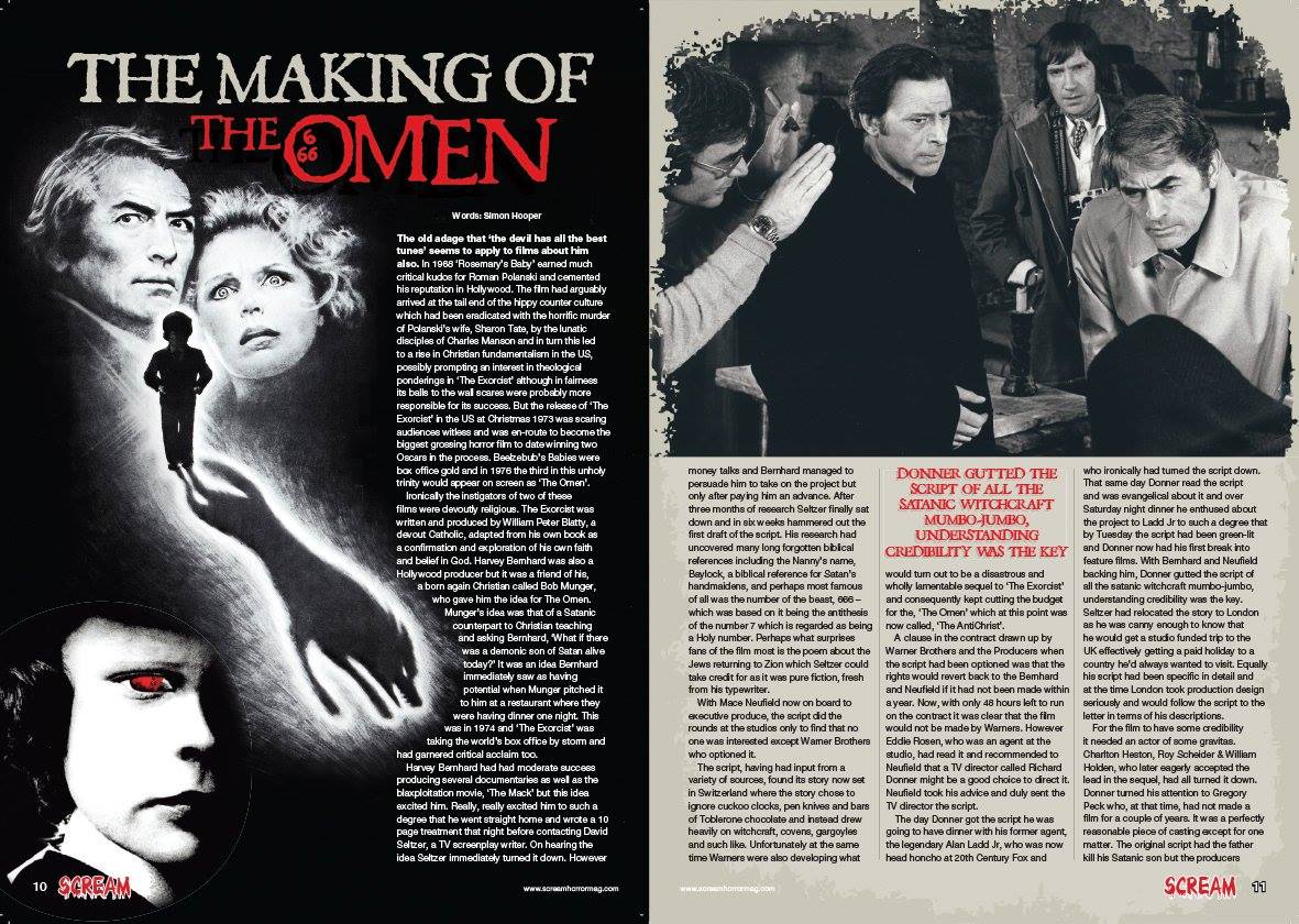 ScreamHorrorMag's tweet image. Looking back at #TheOmen inside SCREAM MAGAZINE... #666 #HorrorBlock #NerdBlock #Horror #HorrorMovies #HorrorPublishing #HorrorMagazine