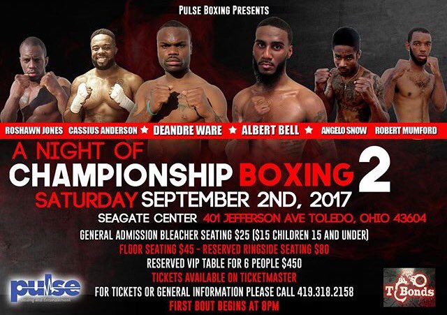 BoxingOhio's tweet image. September 2nd Albert "Prince" Bell headlines fight night in Toledo at the Seagate Convention Center. #OhioBoxing