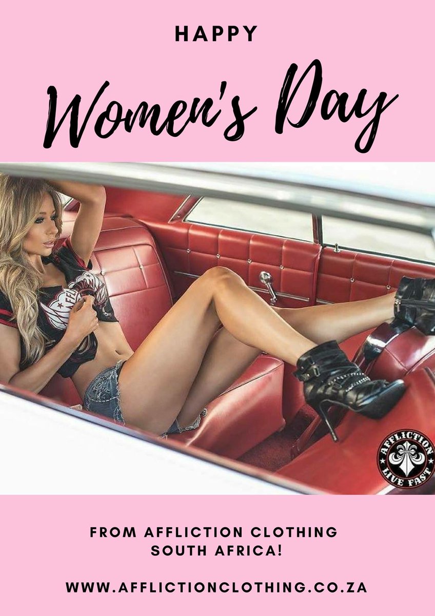 Affliction1973's tweet photo. Affliction Clothing - South Africa would like to wish our beautiful lady customers a happy Women's Day! 

#WomensDay2017 https://t.co/l0GTwI0dSl