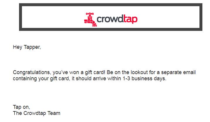 abricker823's tweet photo. Woo hoo! Hard work pays off! Thanks @Crowdtap! #crowdtap #crowdtapper @Crowdtappers https://t.co/CX7qNDA7eW