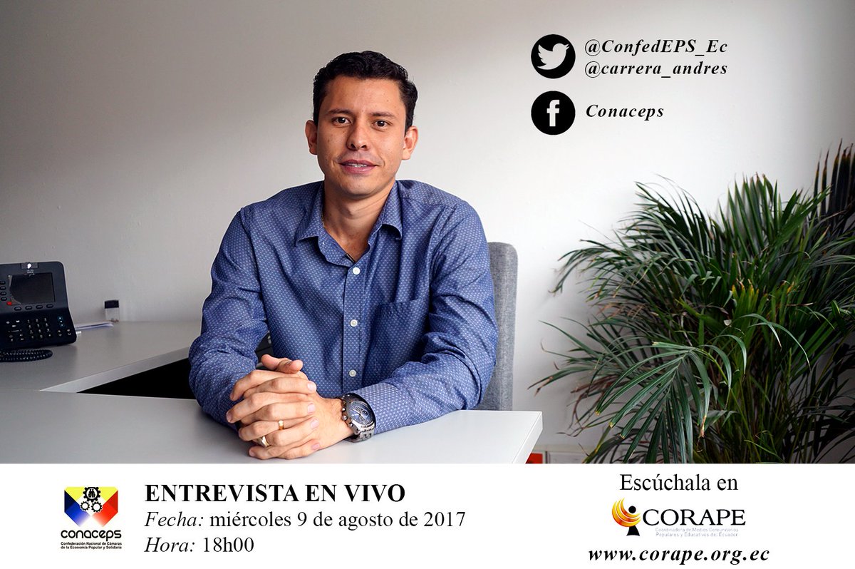 ConfedEPS_Ec's tweet photo. Hoy en @corapesatelital hablaremos sobre cómo se han generado fuentes de empleo para la #EconomíaPopularYSolidaria desde la compra pública https://t.co/05MsdHnLdE