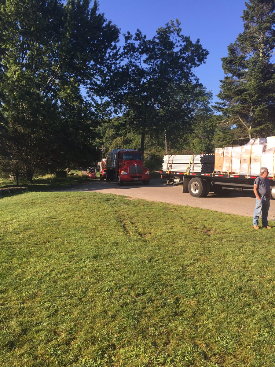 Convoy of 4 rollbacks delivering Toro irrigation to Dedham Country and Polo Club <a href="/ToroGolf/">Toro Golf</a> <a href="/TPC_Toro/">TPC-Turf Products</a> @MPowell_DCPC