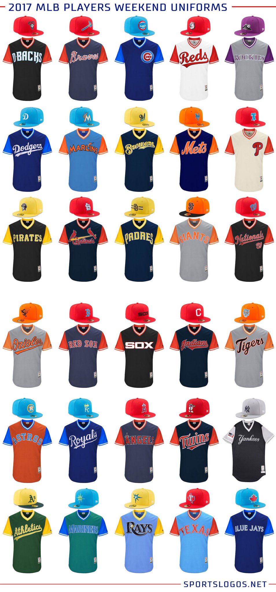 Chris Creamer  SportsLogos.Net on X: Here's a look at all the cap and  jersey combinations for Players Weekend. Read post for lots of details,  more pics:   / X