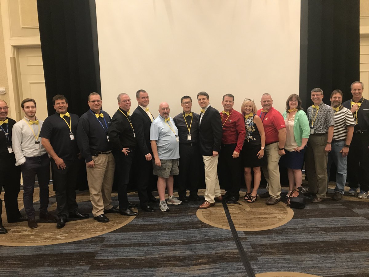 rivaengine's tweet photo. Shout out to all the #MWLUG2017 organizers! Love the yellow bow ties! #MWLUG #IBM https://t.co/jeDrKIGsFG