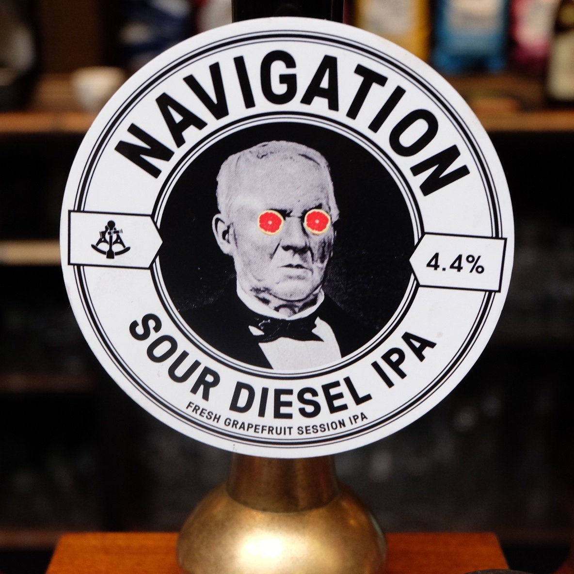 maltcross's tweet photo. Sour Diesel IPA is a grapefruit session IPA made with real grapefruit and Mosaic and Chinook hops. 4.4% from @NavigationAles https://t.co/YDOebhIelB
