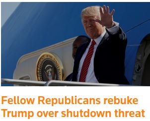 Americanoid's tweet image. @Reuters #FakeNews #FakeHeadline! "I don't think anyone's interested in having a shutdown" is NOT rebuke, u lying ahole!
