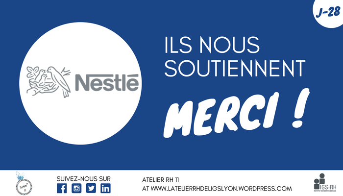 lAtelierRH's tweet photo. Un grand merci à l'entreprise NESTLE de nous avoir rejoint dans l'aventure de la 11ème édition de l'Atelier RH ! https://t.co/FMJpXtpli0