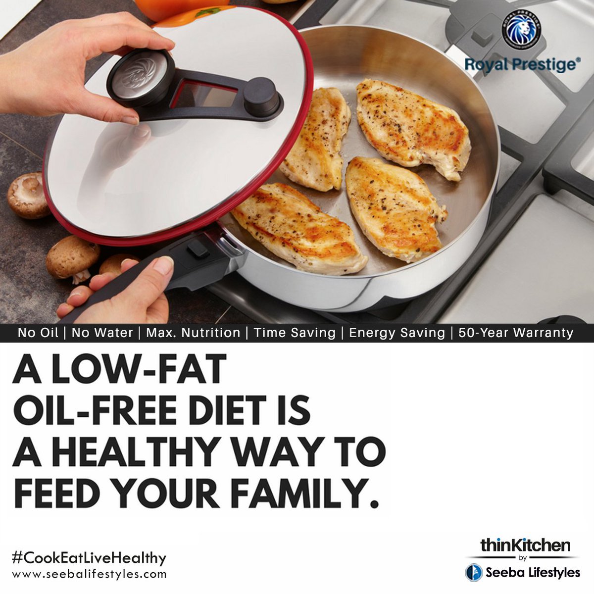 thinKitchen's tweet photo. Make a #healthy switch! with #RoyalPrestige oil-free cooking method. 
#CookEatLiveHealthy #HealthyChoices #CookingHabits #LetsCook #OilFree https://t.co/XYbs9qxgPK