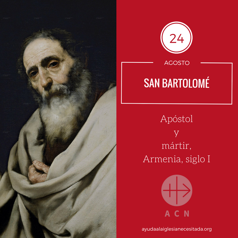 #FelizJueves celebramos a San Bartolomé, apóstol. Anunció el Evangelio hasta en India y murió mártir en Armenia. Ruega por los perseguidos.