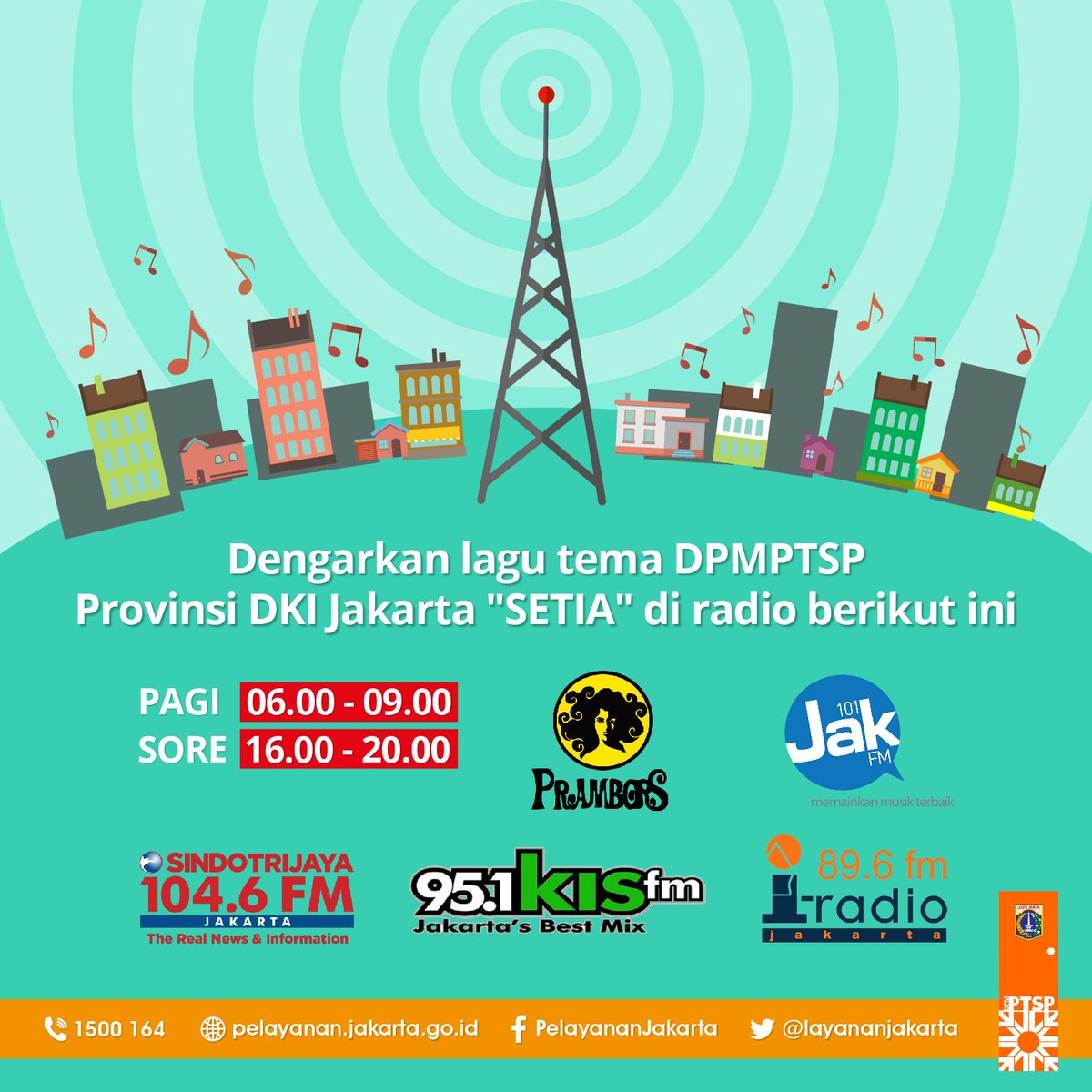 layananjakarta's tweet image. Bang SOLeh &amp;amp; Mpok LUSI selalu menemani Warga Jakarta, kali ini Lagu tema DPMPTSP DKI Jakarta sudah diperdengarkan di radio radio terkemuka