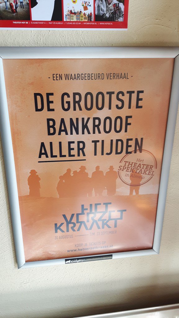 CitydogsNL's tweet photo. Kom naar Theaterhotel Almelo voor Het Verzet Kraakt - De grootste bankroof aller tijden van 29 augustus en 23 september 2017 https://t.co/jGD3UVyhfN