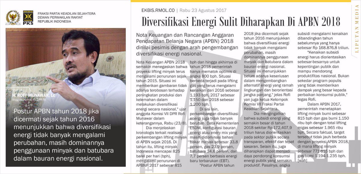 rofimunawardpr's tweet image. Diversifikasi Energi Sulit Diharapkan di APBN 2018.
&quot;Postur APBN 2018 jika dicermati tdk banyak mengalami perubahan&quot; 
#Energi #APBN