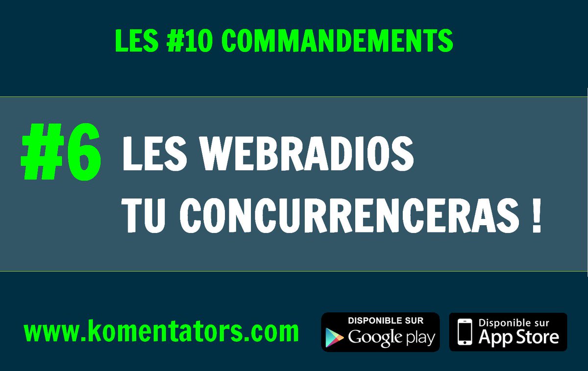 <a href="/Komentators_App/">KOMENTATORS</a> simple efficace et gratuit !
Commentez les matchs en direct !
komentators.com    
#webradio #sport #live