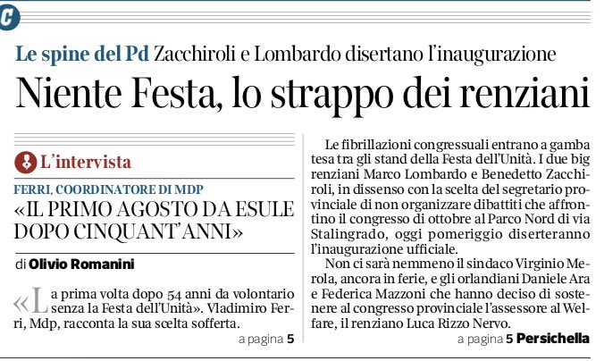 Nessuna diserzione. Lavoro a Roma e ho impegni, altrimenti sarei stato presente. Auguri <a href="/FestaUnitaBO/">Festa Unità Bologna</a> <a href="/PDBologna/">PD Bologna</a> ci vediamo domenica