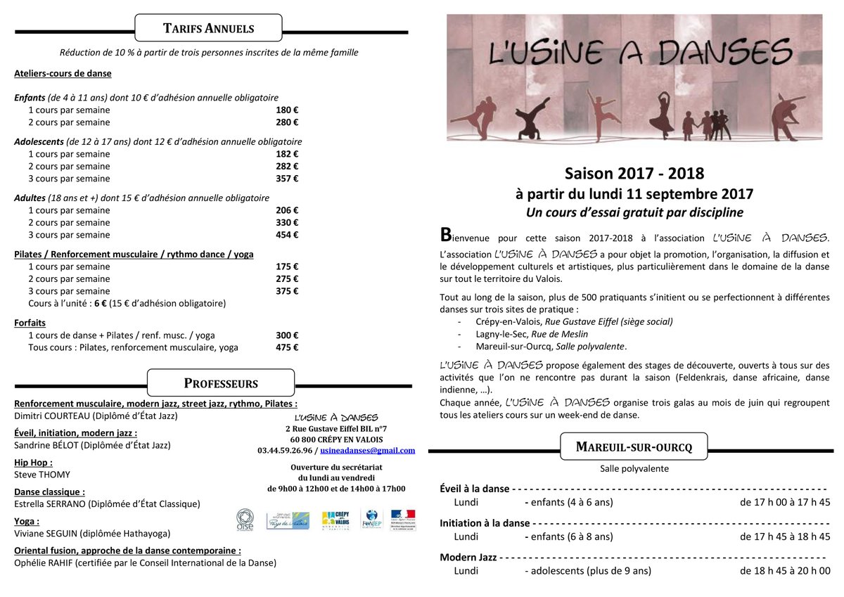 usineadanses's tweet photo. Bientôt la reprise des cours @Usineadanses
Si vous souhaitez vous inscrire
Contactez-nous au
0344592696
usineadanses@gmail.com
Rentrée 11/09 https://t.co/wqzaEh6Ruj
