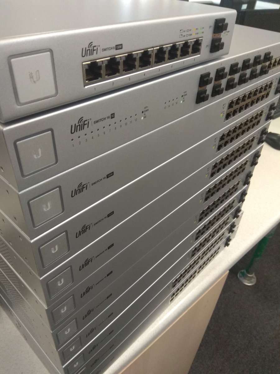 philwessell's tweet image. Today's #job includes replacing aging, #unreliable old #switches around #school with these new bad boys #unifi #ubnt #10Gb #edu #edutech